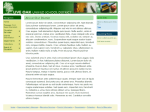 screenshot of Live Oak Unified School District web page