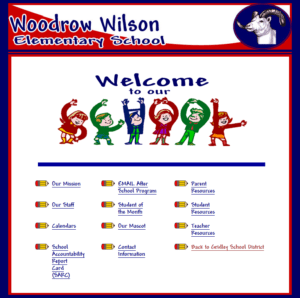 thumbnail of web site landing page for Woodrow Wilson Elementary School