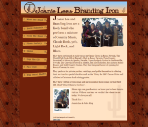 screenshot of Joanie Lee & Branding Iron web site