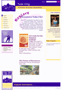 thumbnail of web site landing page for Yuba City downtown business association